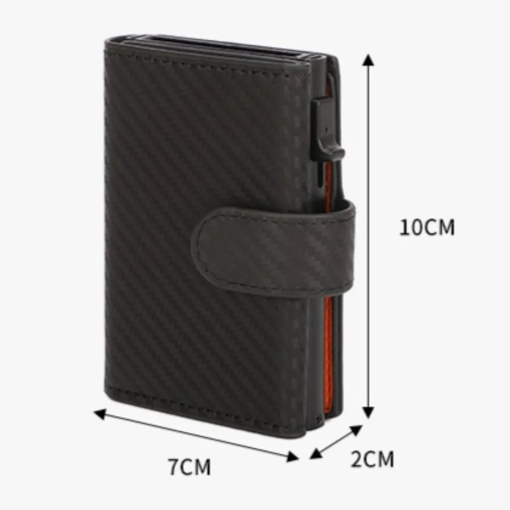 Portefeuille carte compact en cuir synthétique RFID avec porte-cartes sécurisé homme — photo 2