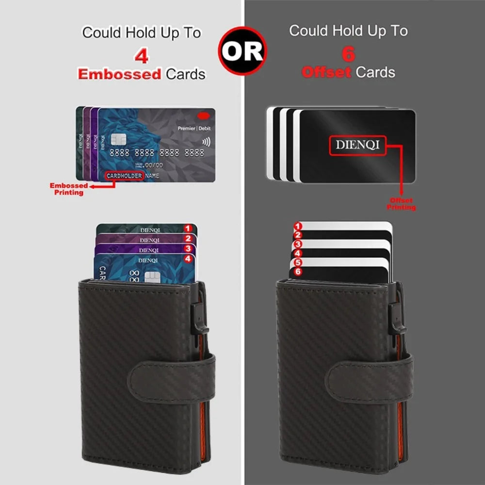 Portefeuille carte compact en cuir synthétique RFID avec porte-cartes sécurisé homme — photo 6