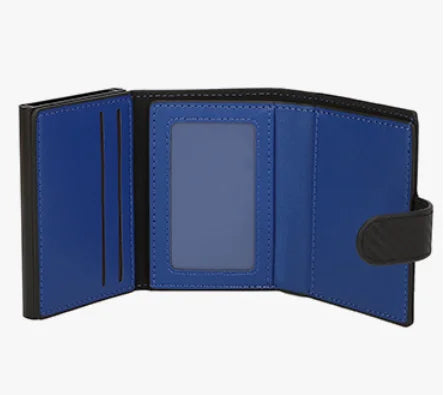 Portefeuille carte compact en cuir synthétique RFID avec porte-cartes sécurisé homme — photo 9