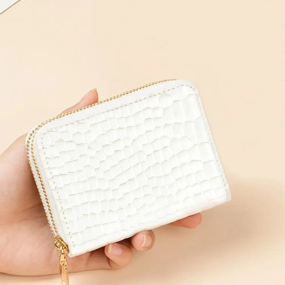 Portefeuille compact femme à double zip en similicuir avec motif chat et porte-cartes — photo 23