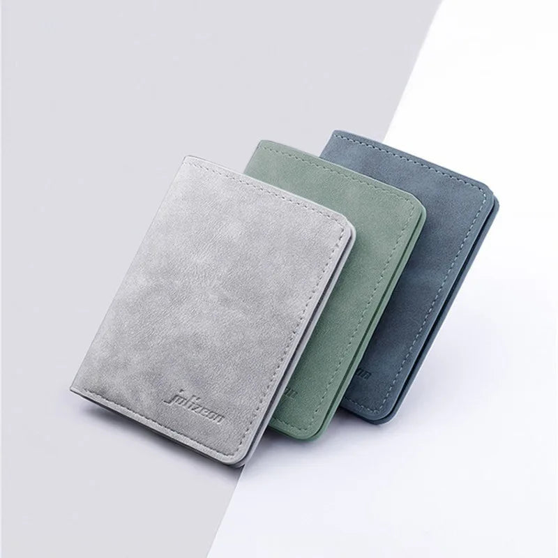 Portefeuille compact en cuir PU unisexe avec porte-cartes et compartiments multiples — photo 1