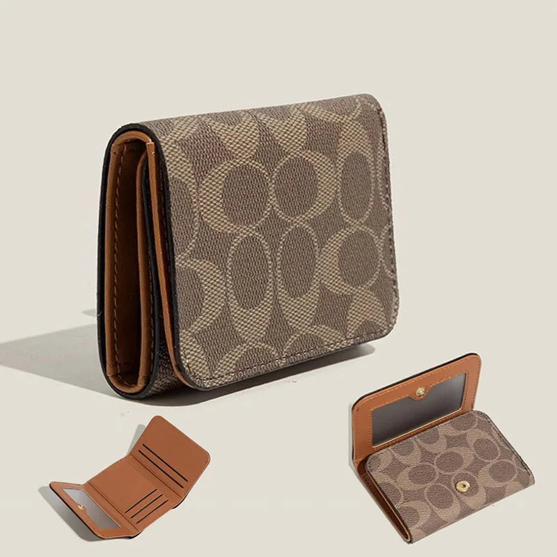 Portefeuille compact unisexe en PVC à trois volets avec porte-cartes et porte-monnaie — photo 2