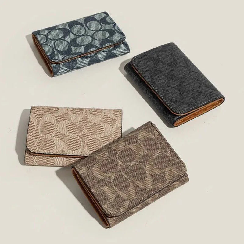 Portefeuille compact unisexe en PVC à trois volets avec porte-cartes et porte-monnaie — photo 3