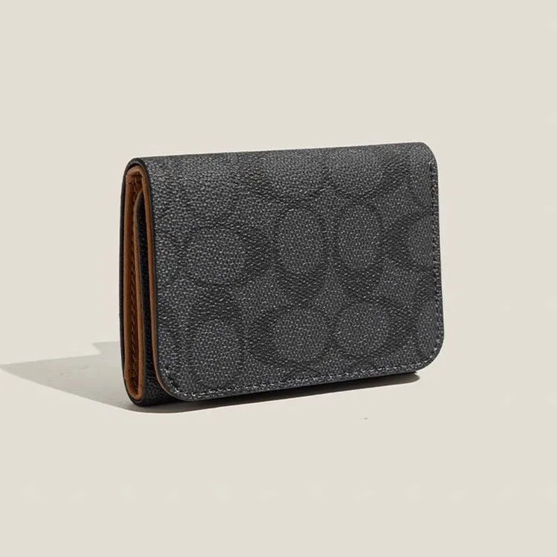 Portefeuille compact unisexe en PVC à trois volets avec porte-cartes et porte-monnaie — photo 6