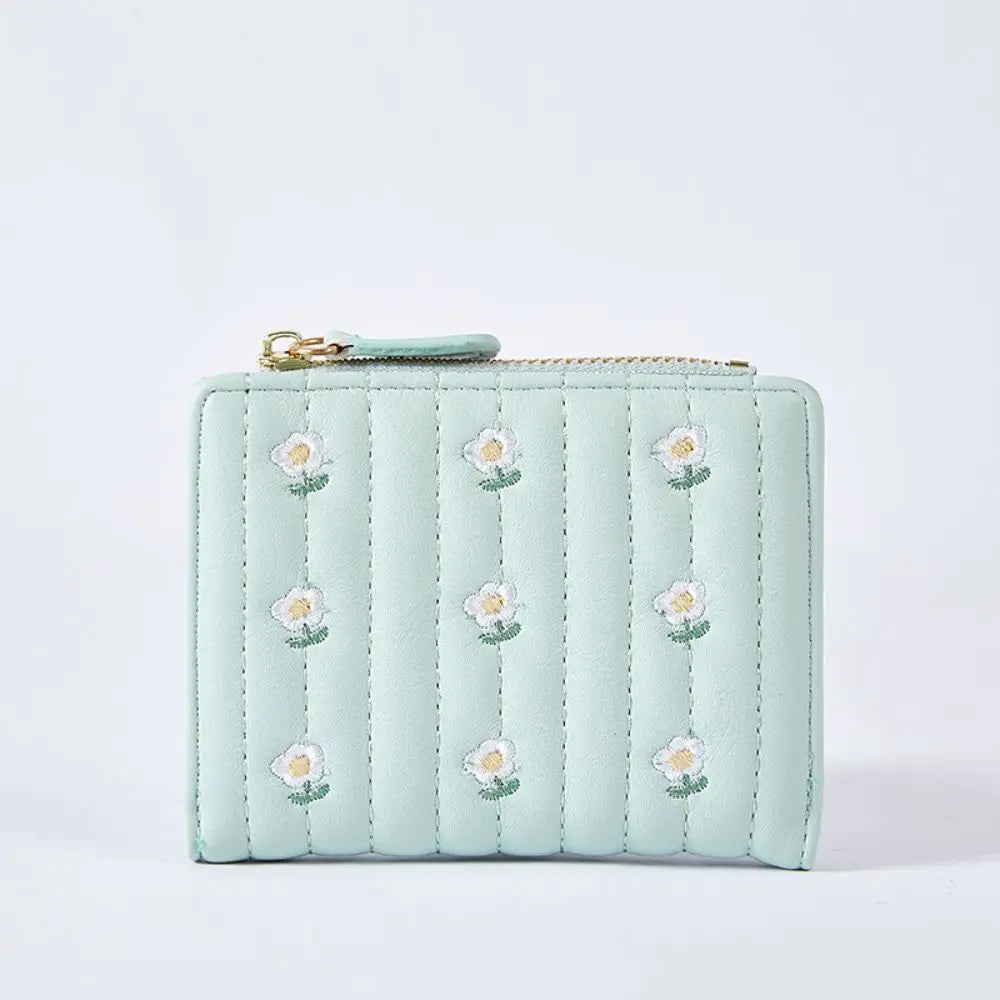 Portefeuille court en cuir PU avec motif fleur et fermeture zippée sécurisée — photo 10