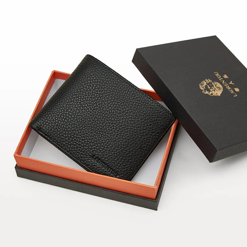 Portefeuille en cuir véritable pour homme avec poche zippée — photo 2