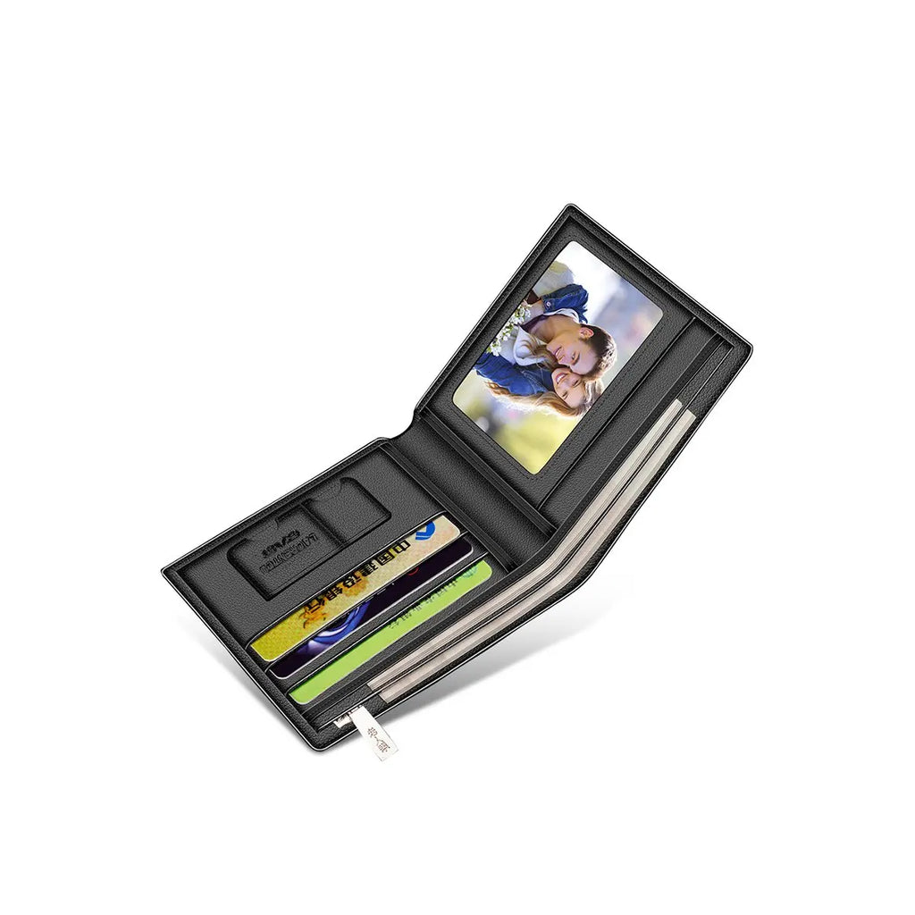 Portefeuille en cuir véritable pour homme avec poche zippée — photo 5