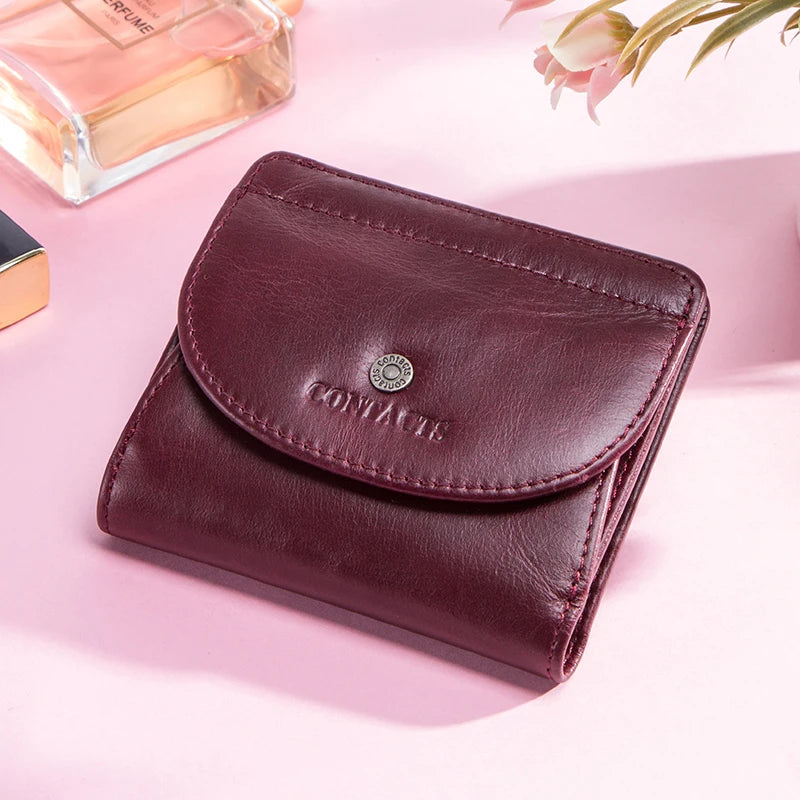 Portefeuille court en cuir véritable pour femme – Mini organiseur compact — photo 1