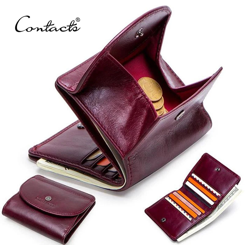 Portefeuille court en cuir véritable pour femme – Mini organiseur compact — photo 3