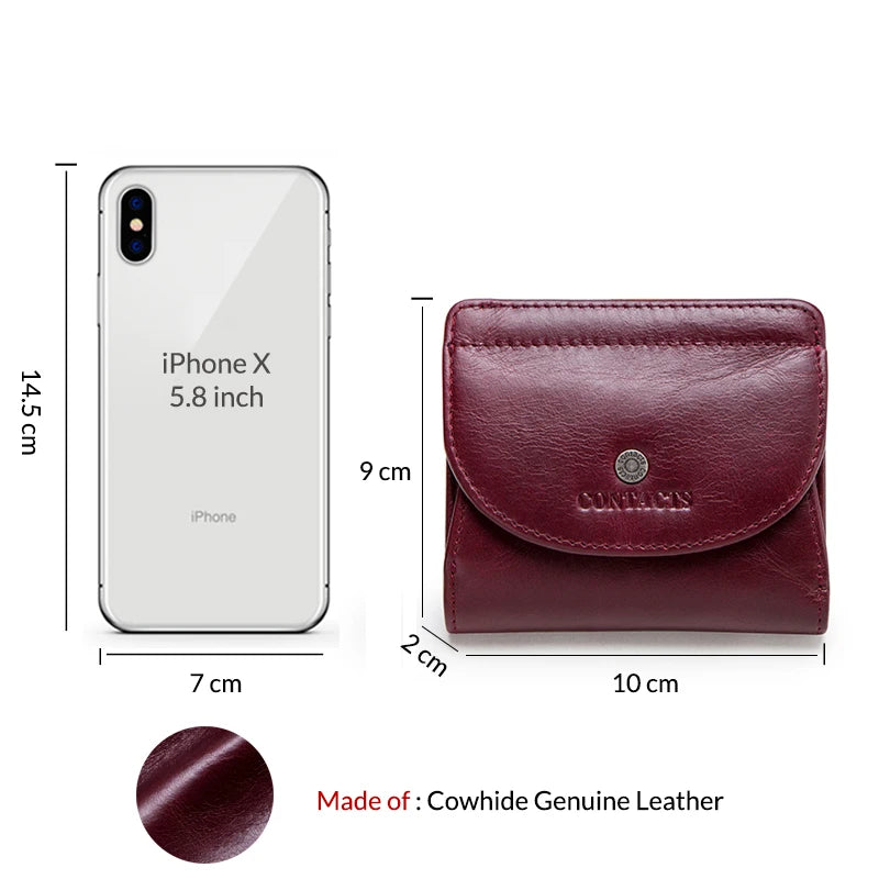 Portefeuille court en cuir véritable pour femme – Mini organiseur compact — photo 5