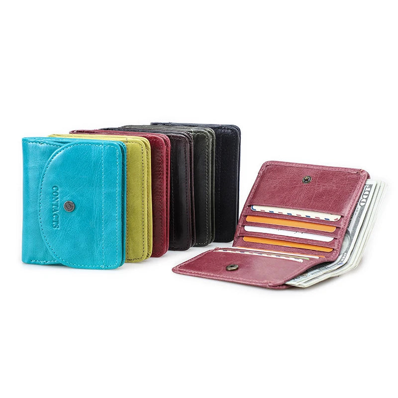 Portefeuille court en cuir véritable pour femme – Mini organiseur compact — photo 6
