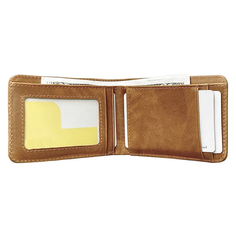 Portefeuille en cuir véritable pour homme – Portefeuille bifold simple avec protection RFID, plusieurs couleurs disponibles — photo 2