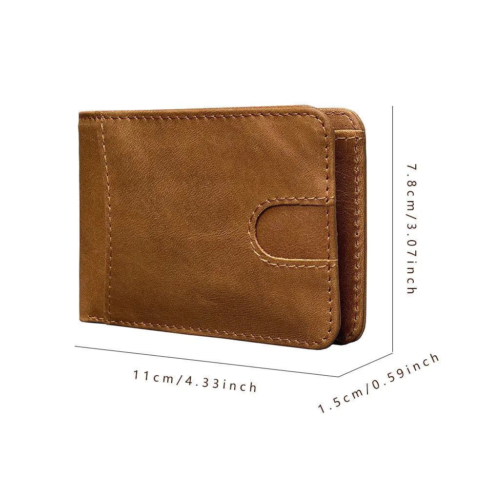 Portefeuille en cuir véritable pour homme – Portefeuille bifold simple avec protection RFID, plusieurs couleurs disponibles — photo 3