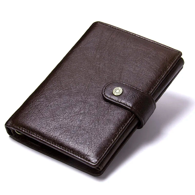Portefeuille en Cuir Véritable | Design à Fermeture Hasp avec Porte-Passport et Compartiments Multiples — photo 1