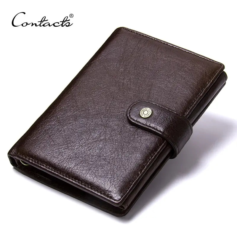 Portefeuille en Cuir Véritable | Design à Fermeture Hasp avec Porte-Passport et Compartiments Multiples — photo 3