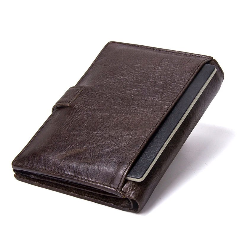 Portefeuille en Cuir Véritable | Design à Fermeture Hasp avec Porte-Passport et Compartiments Multiples — photo 4