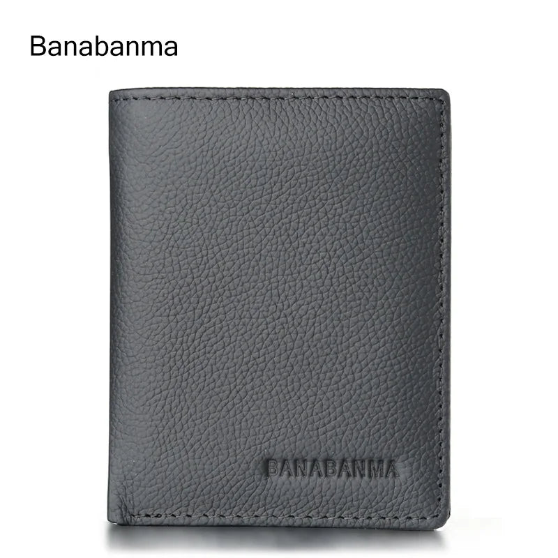 Portefeuille homme en cuir véritable compact avec porte-cartes et compartiments multifonction — photo 5