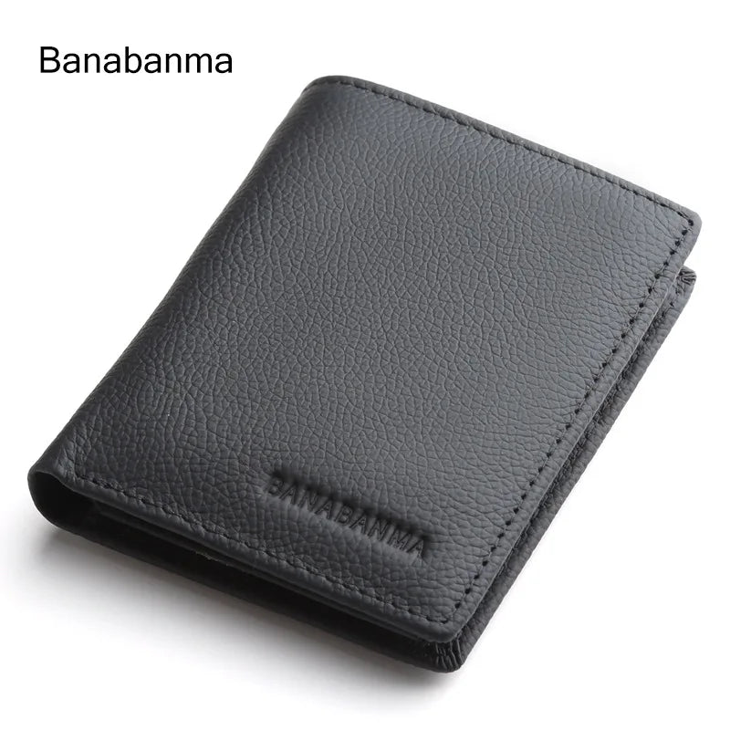 Portefeuille homme en cuir véritable compact avec porte-cartes et compartiments multifonction — photo 9