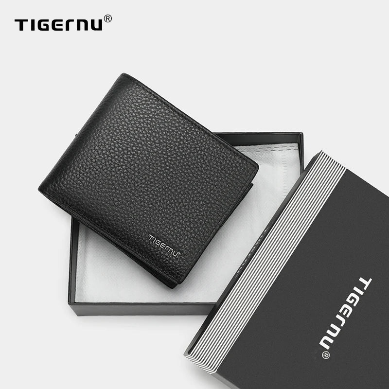 Portefeuille homme en cuir véritable compact avec porte-cartes et compartiments élégants — photo 6