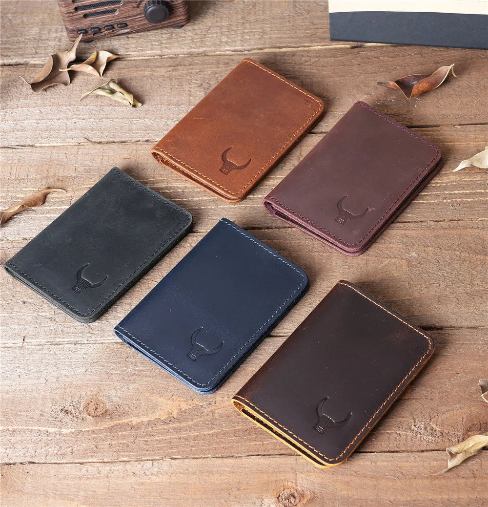Portefeuille Minimaliste en Cuir Véritable pour Homme – Porte-cartes Slim en Cuir de Vachette — photo 1