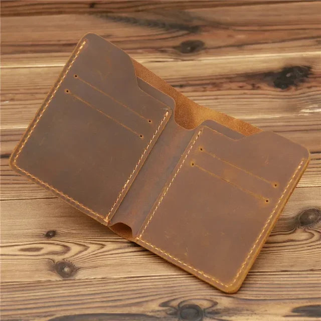 Portefeuille en cuir véritable Mad Horse pour homme – Portefeuille vertical avec 6 emplacements pour cartes et compartiment pour billets — photo 8