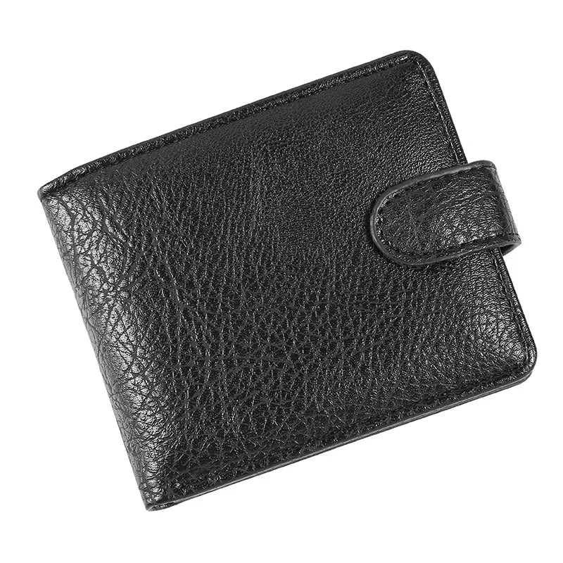 Portefeuille en cuir PU pour homme – Portefeuille bifold slim avec porte-cartes, porte-monnaie et fermeture à boucle — photo 3