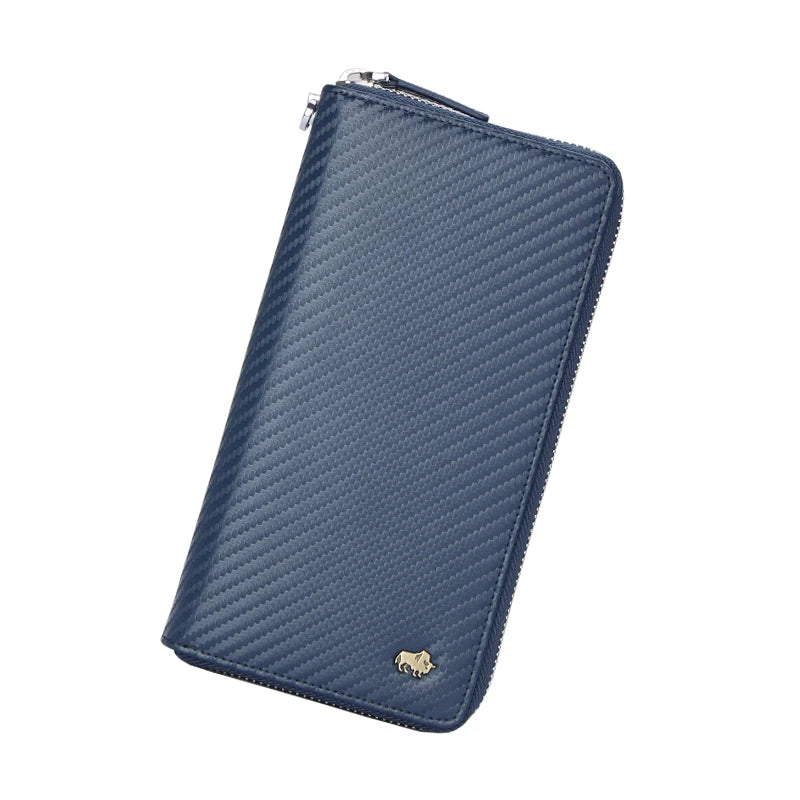 Portefeuille long en cuir véritable – Portefeuille RFID avec fermeture éclair, porte-cartes et poche à monnaie — photo 12