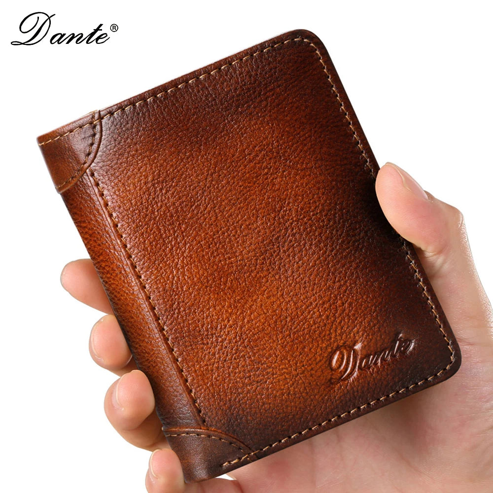 Portefeuille en cuir véritable  pour homme – Portefeuille RFID anti-vol, rétro, multi-fonction avec clips pour billets — photo 1