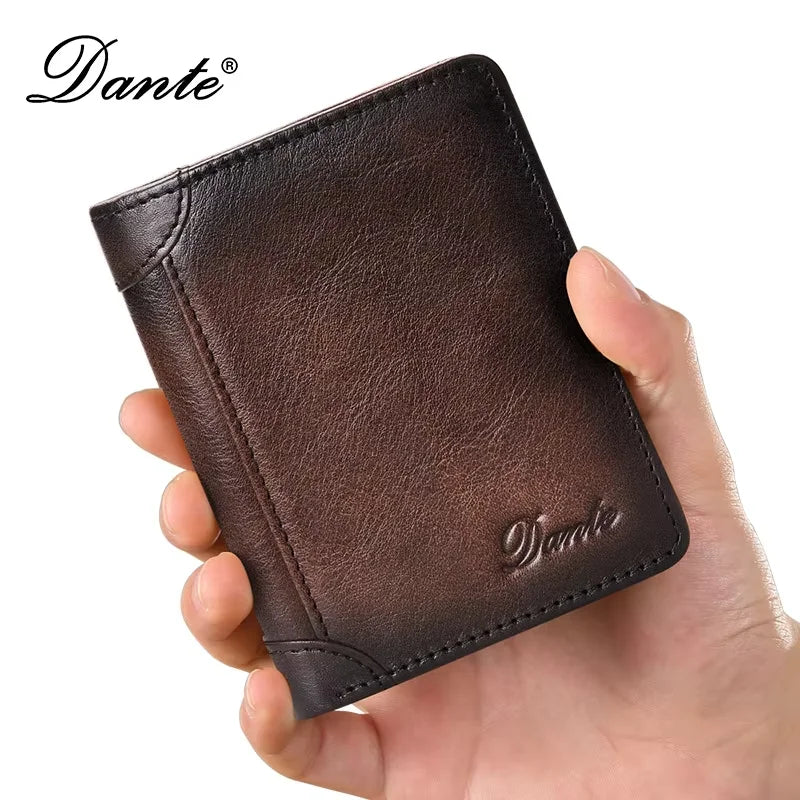 Portefeuille en cuir véritable  pour homme – Portefeuille RFID anti-vol, rétro, multi-fonction avec clips pour billets — photo 10
