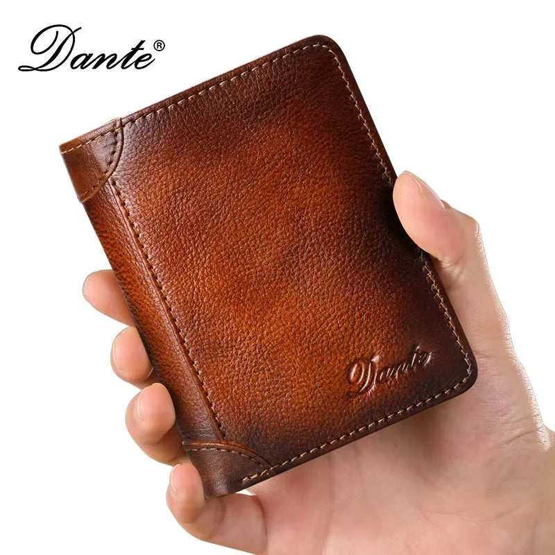Portefeuille en cuir véritable  pour homme – Portefeuille RFID anti-vol, rétro, multi-fonction avec clips pour billets — photo 14