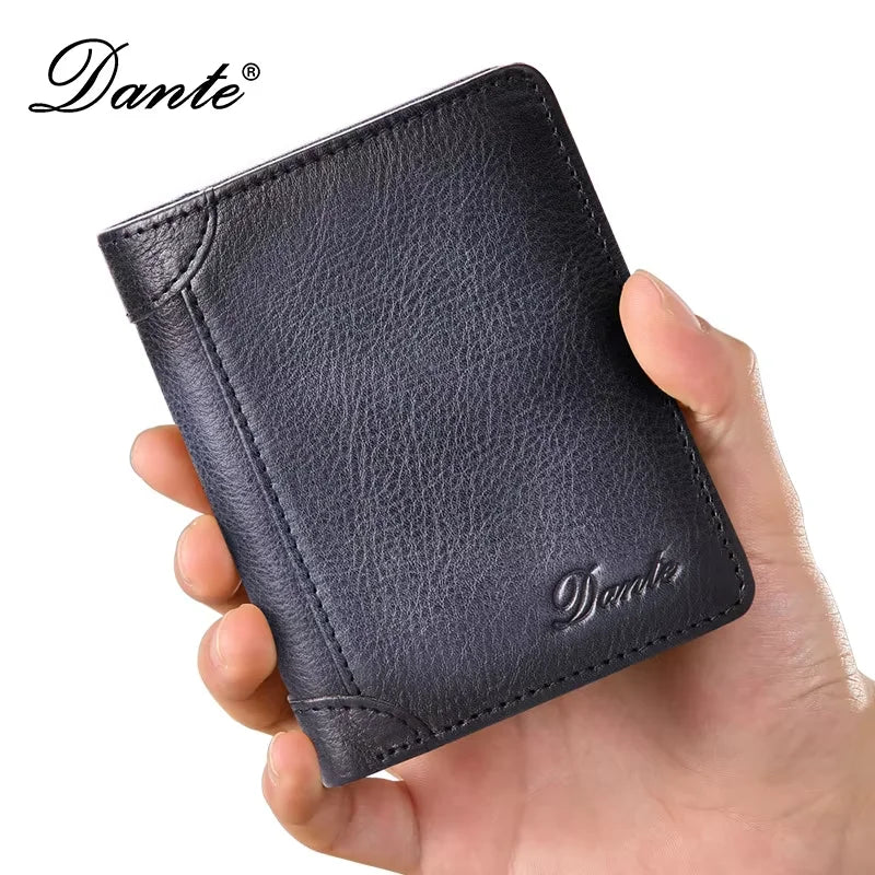 Portefeuille en cuir véritable  pour homme – Portefeuille RFID anti-vol, rétro, multi-fonction avec clips pour billets — photo 9
