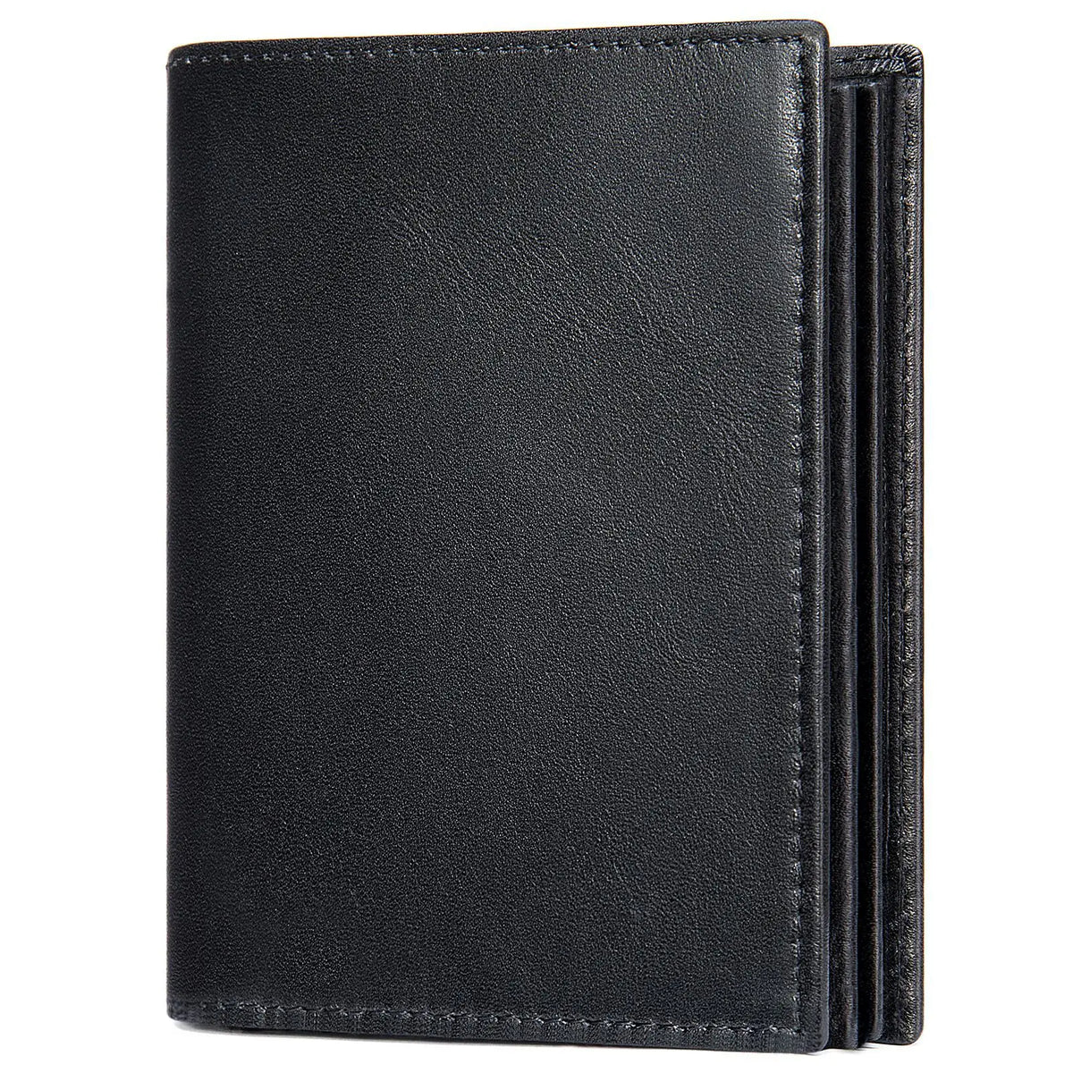 Portefeuille en cuir RFID pour homme – Portefeuille en cuir véritable de vachette, design vintage, format pliable horizontal — photo 7