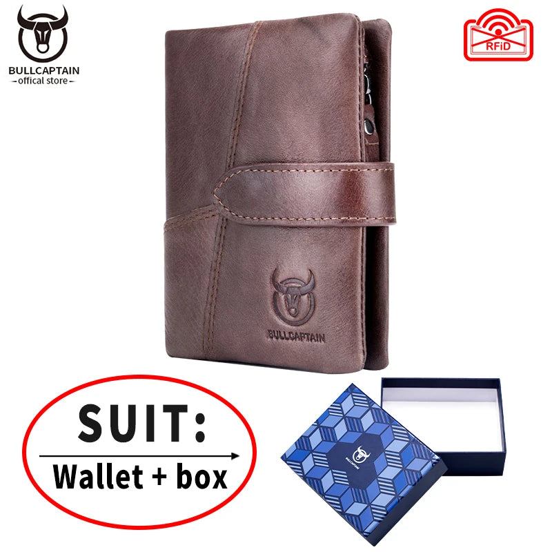 Portefeuille homme en cuir véritable RFID à rabat zippé grande capacité — photo 12