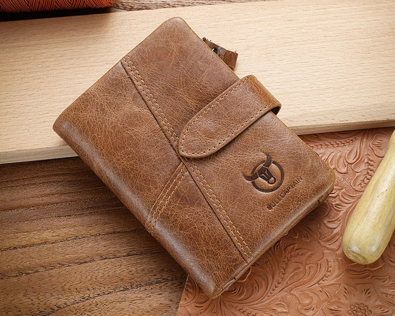 Portefeuille homme en cuir véritable RFID à rabat zippé grande capacité — photo 7