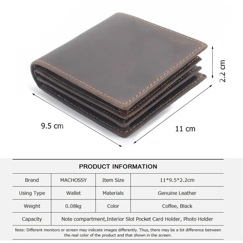 Portefeuille en cuir véritable avec protection RFID pour homme – Portefeuille vintage avec compartiments pour cartes et monnaie — photo 3