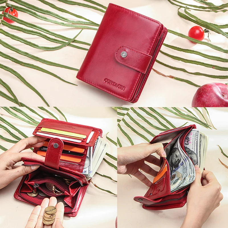 Portefeuille en cuir véritable pour femme et homme avec protection RFID et porte-monnaie — photo 1