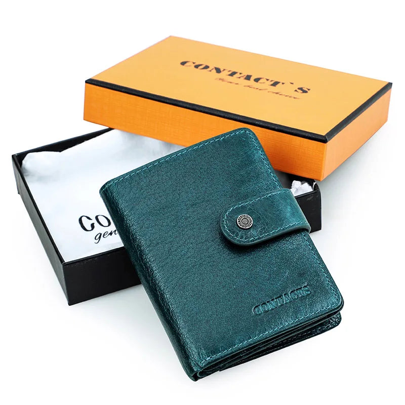 Portefeuille en cuir véritable pour femme et homme avec protection RFID et porte-monnaie — photo 13