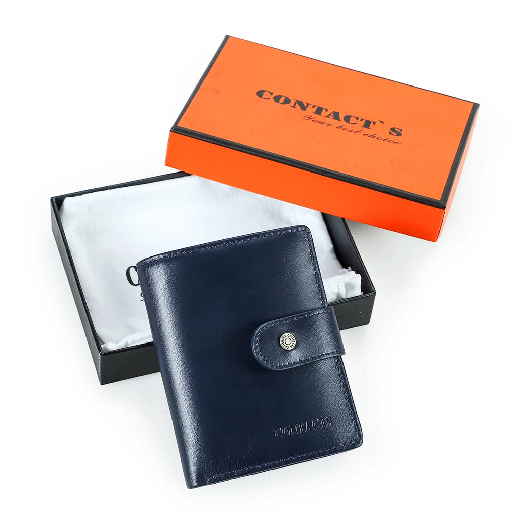 Portefeuille en cuir véritable pour femme et homme avec protection RFID et porte-monnaie — photo 16