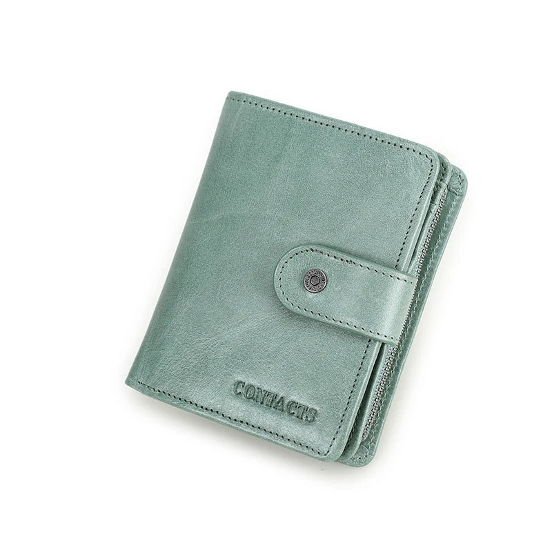 Portefeuille en cuir véritable pour femme et homme avec protection RFID et porte-monnaie — photo 17