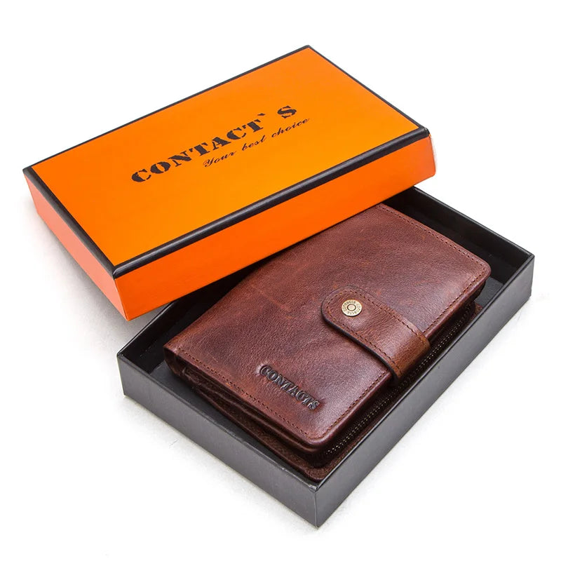 Portefeuille en cuir véritable pour femme et homme avec protection RFID et porte-monnaie — photo 19