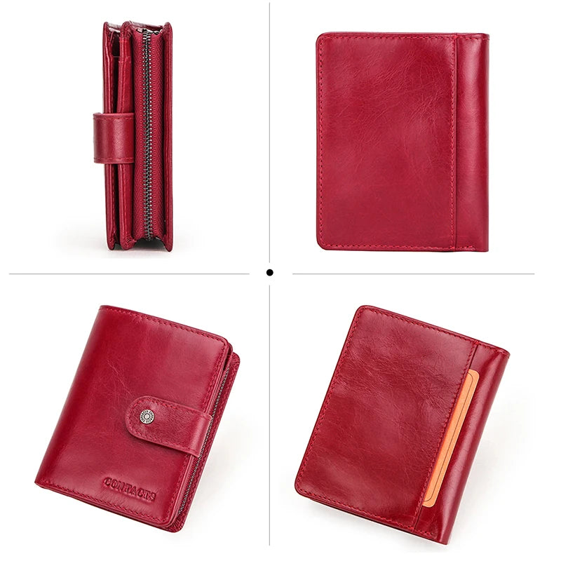 Portefeuille en cuir véritable pour femme et homme avec protection RFID et porte-monnaie — photo 2