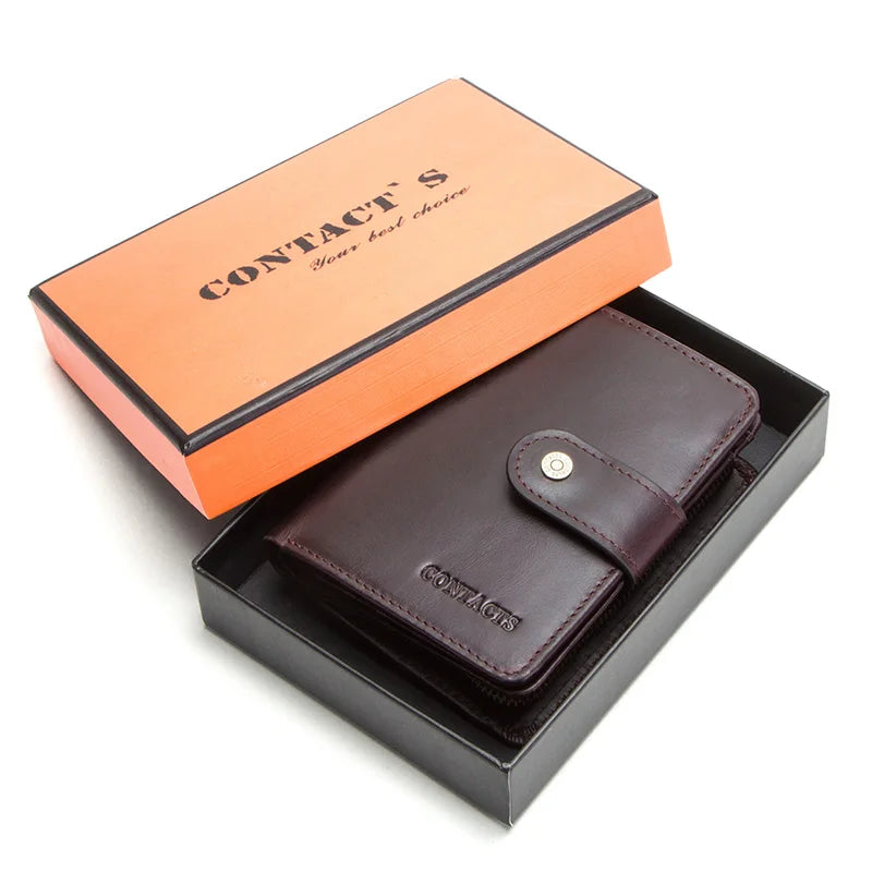 Portefeuille en cuir véritable pour femme et homme avec protection RFID et porte-monnaie — photo 20 Image