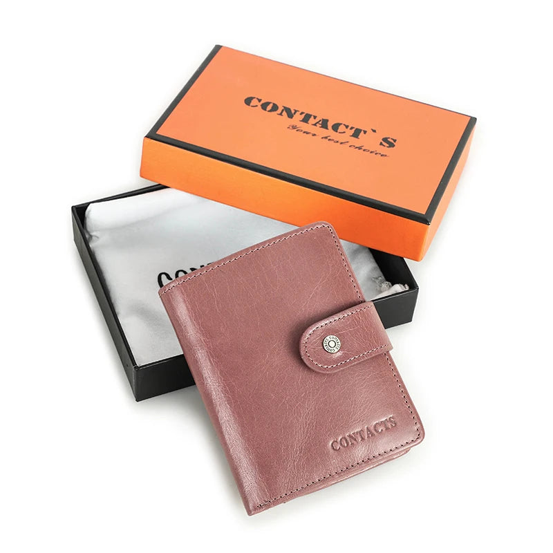 Portefeuille en cuir véritable pour femme et homme avec protection RFID et porte-monnaie — photo 21
