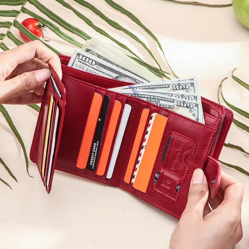 Portefeuille en cuir véritable pour femme et homme avec protection RFID et porte-monnaie — photo 3