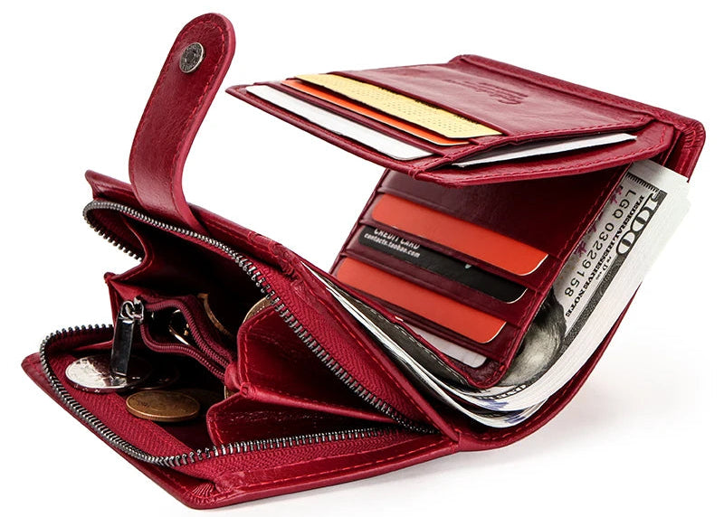 Portefeuille en cuir véritable pour femme et homme avec protection RFID et porte-monnaie — photo 4