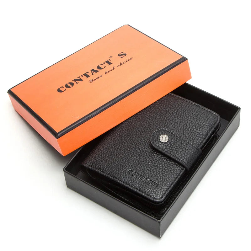 Portefeuille en cuir véritable pour femme et homme avec protection RFID et porte-monnaie — photo 7