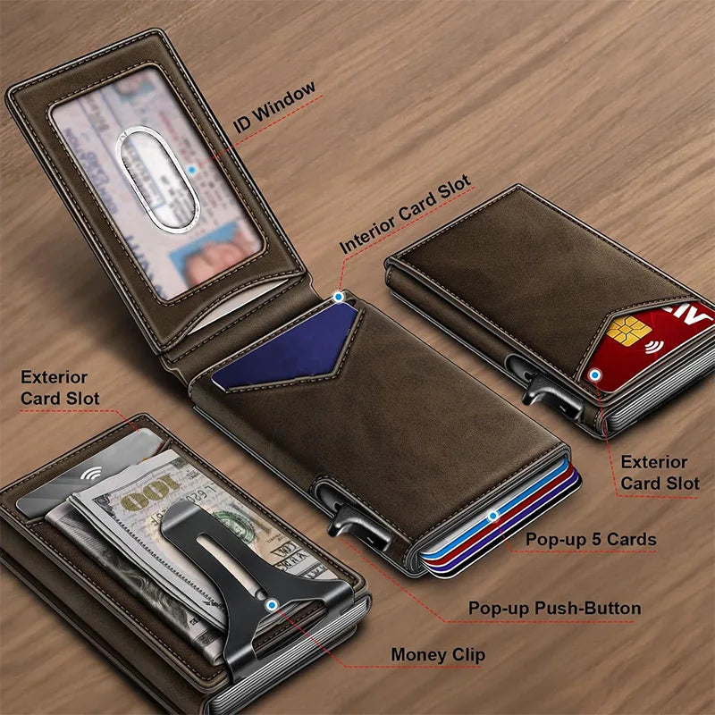 Portefeuille métallique Double Flip pour homme - Sécurité RFID et multifonction — photo 1