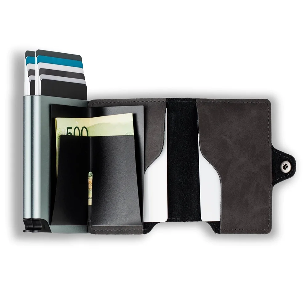 Portefeuille intelligent avec double boîtier pop-up automatique RFID — photo 2
