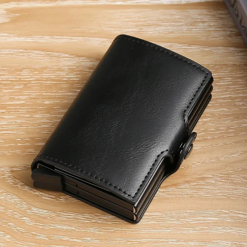 Portefeuille double compartiment aluminium et cuir PU avec protection RFID — photo 5