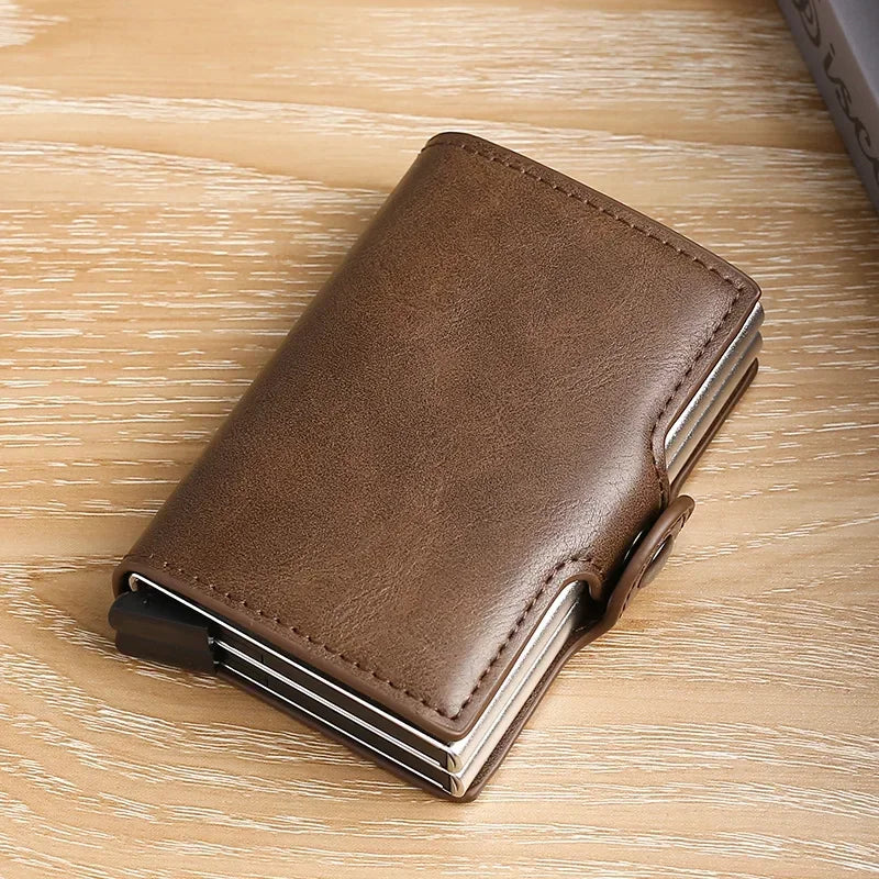Portefeuille double compartiment aluminium et cuir PU avec protection RFID — photo 6